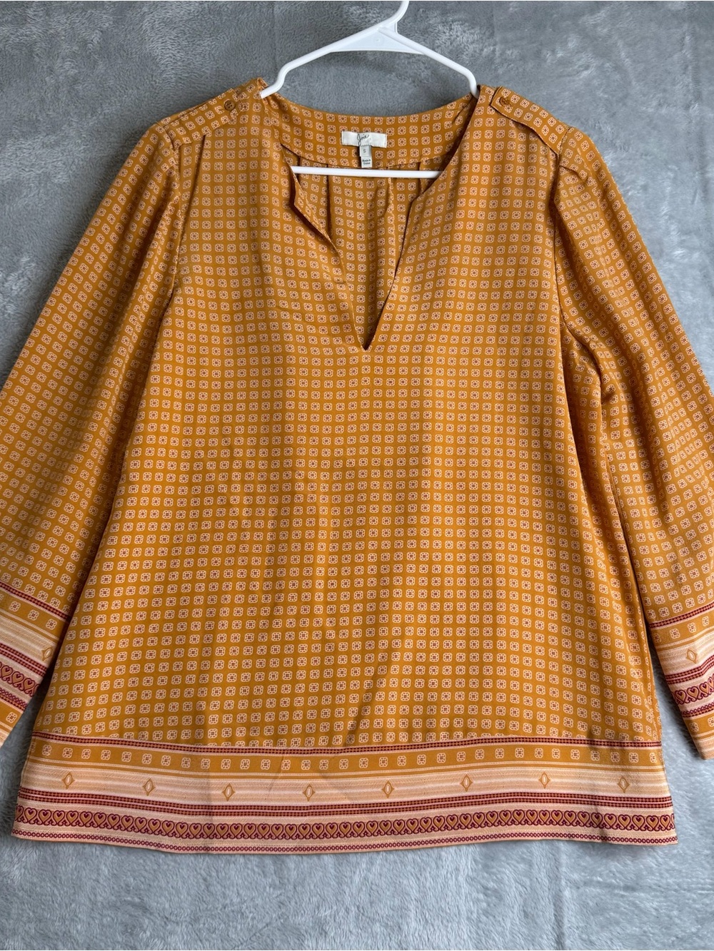 Joie Top Womens S Yellow 100% Silk Geometric Flowy Cottagecore Romantic Boho